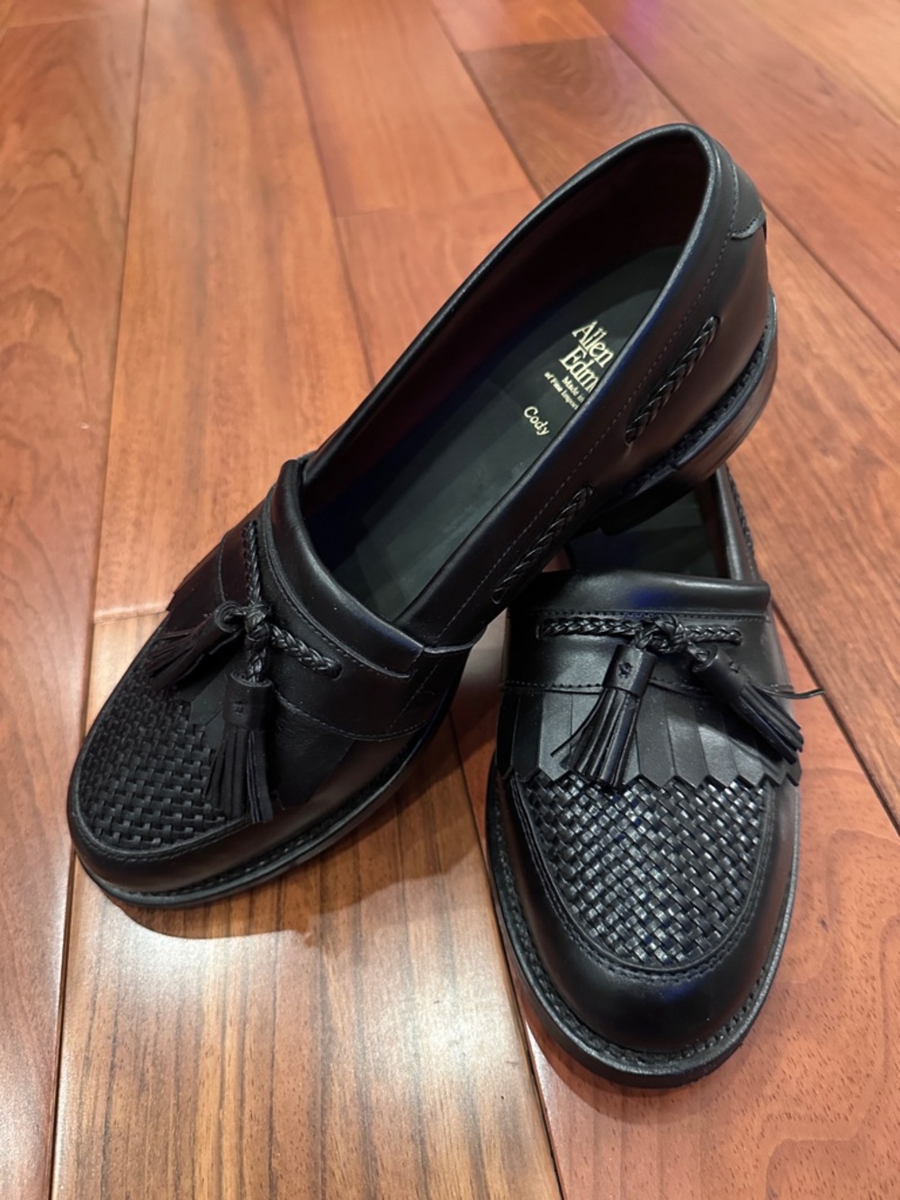 Allen Edmonds Black Tassel Leather Loafers Cody Men Size 9 D